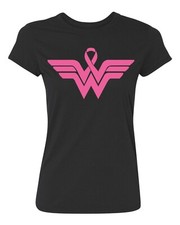 Superhero Ribbon Pink Logo - Breast Cancer Awareness Support Women's T-Shirt