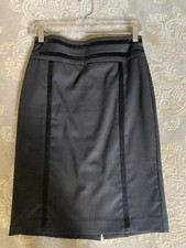 BEBE Grey Charcoal Pinstripe Skirt Sz 4