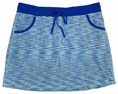 T Talbots Skort Skirt Women's 1X Plus BLUE Built In Shorts Pockets