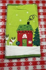 Table runner Christmas Scene Reindeer Snowmen 32.5 X 13 In. Reversible