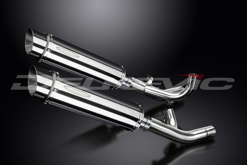 Yamaha VMAX 1700 2009-2020 Slip On 14" Round Stainless Exhaust Muffler Kit - Picture 3 of 5