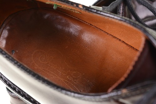 Florsheim Shell Cordovan #8 PTB Plain Toe Blucher V Cleat Dress Shoes 9.5 B - Picture 9 of 12