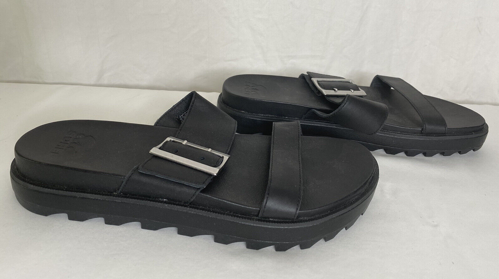 NEW SOREL Black Leather 10 Sz Sandals Super sale period Super Special SALE held limited
