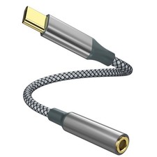 USB C to Aux Audio Dongle Cable Cord, Type C to 3.5mm Female Headphone Jack A...