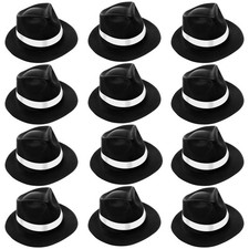 Gangster Hat Plastic Gentlemen Hats Costume Men Women 1920s Party 12 PCS