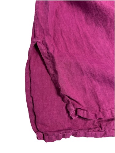 LISA BAYNE XL Shift Dress Fuchsia Pink Lagenlook Linen Sleeveless Side Slit - Bild 2 von 9