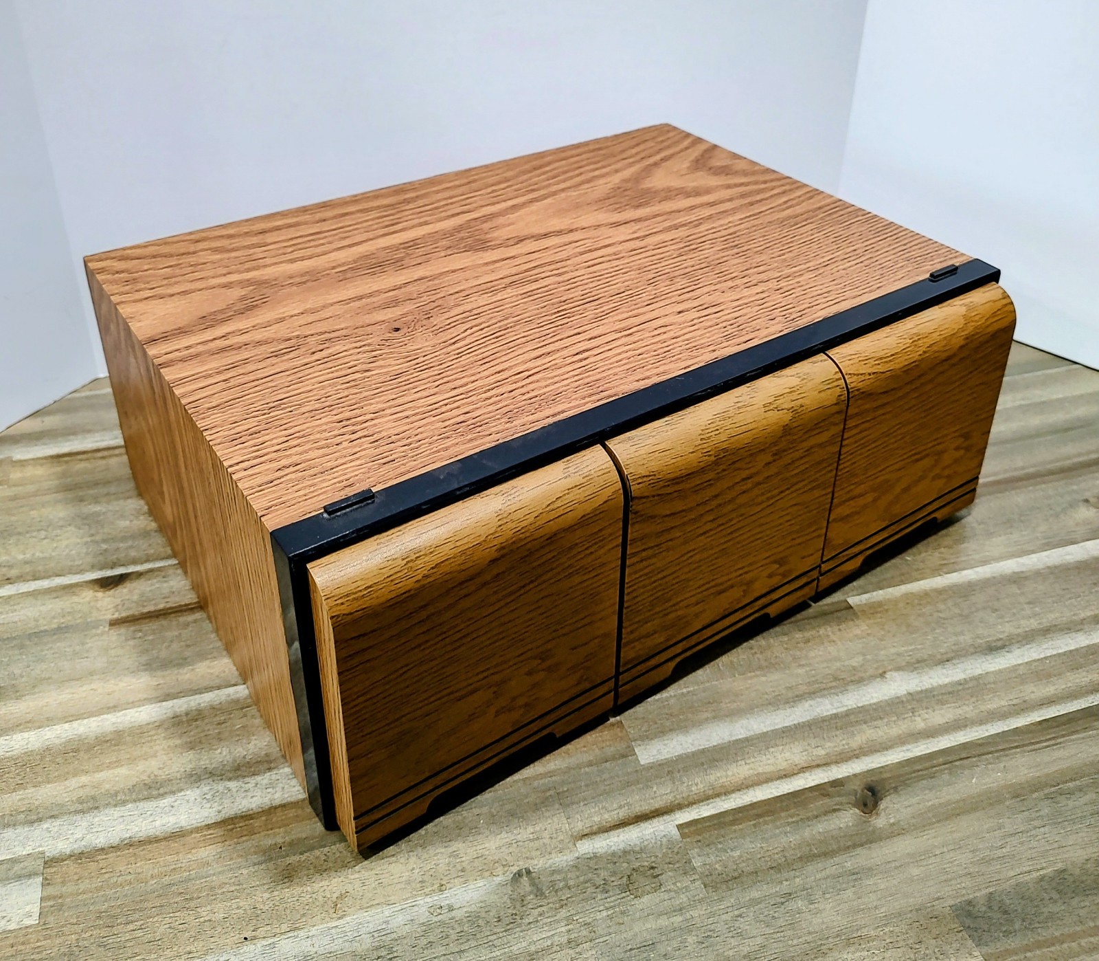 Vintage Faux Wood Grain 3Drawer  60 CD Storage Unit Cabinet Rack Holder Case