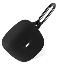 Geiomoo Silicone Case for JBL Tune Flex, Protective Cover with Carabiner Black