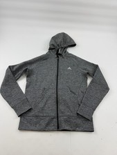 Adidas Hoodie Sweatshirt Womens Medium Gray Full Zip Climawarm Fleece Lined Logo