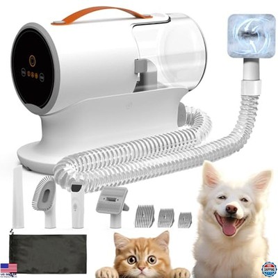 Pet Grooming Vacuum Kit 12000Pa with Clippers & 5 Tools, Low Noise, 2L Dust Cup