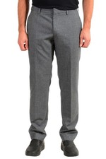 Hugo Boss Men's "Gains-WG" Slim Fit Travel 100 Wool Gray Dress Pants
