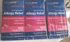 Care one Allergy Relief Diphenhydramine Hydrochloride 300 Tablets 25mg- Exp 7/26