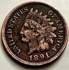 1891 Indian Head Cent Penny Bronze Circulated Good Very Good BN1101