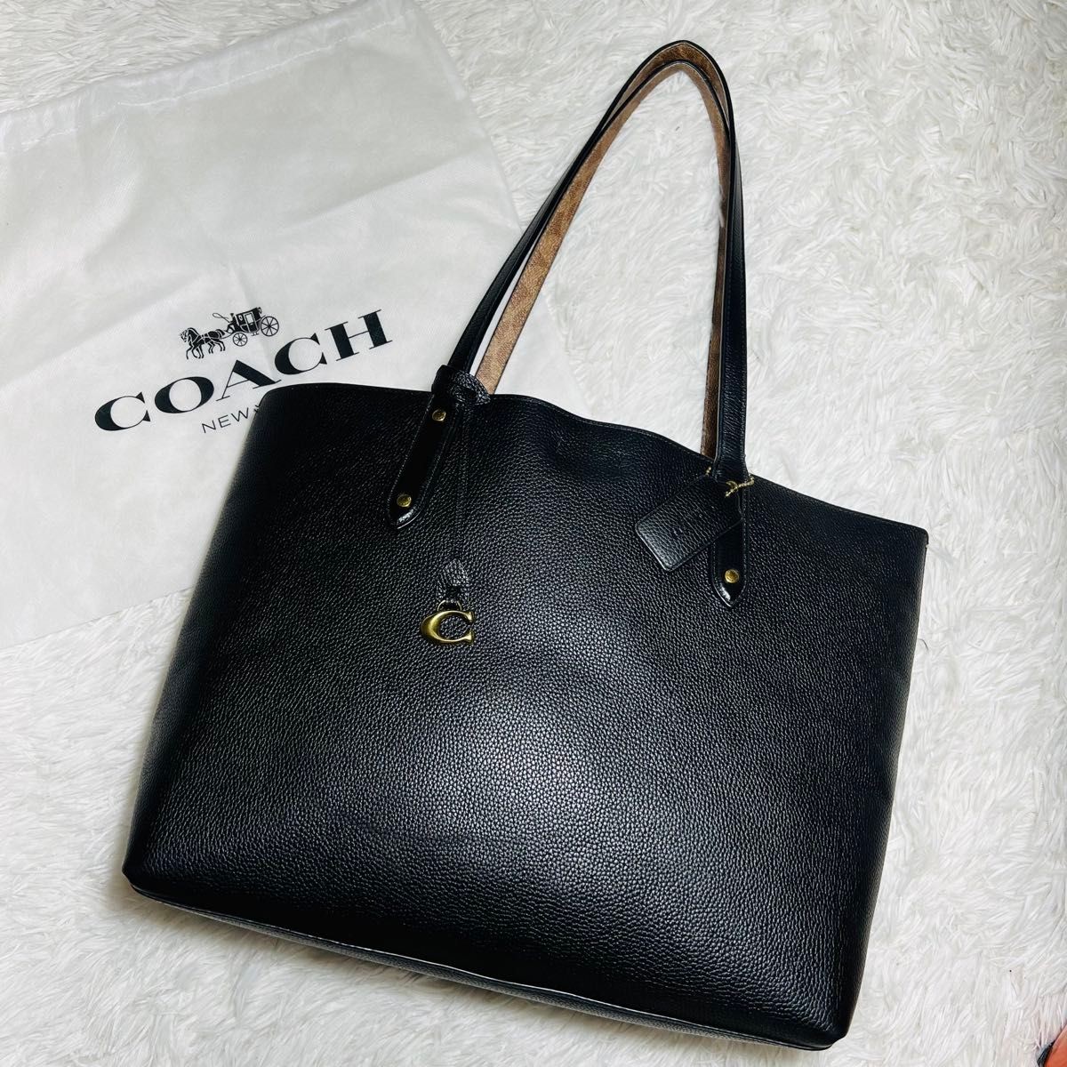 Vintage Coach PVC Leather Tote Bag in Excellent Condition Central Tote