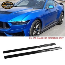 Side Skirts Fits 24-26 Ford Mustang Ikon Style Rocker Panel Guard Gloss Black Side Skirts Fits 24-26 Ford Mustang Ikon Style Rocker Panel Guard Gloss Black