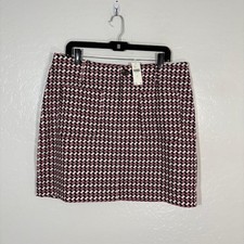Maeve Anthropologie Skirt Womens XL Pink Purple Geometric Print Pockets Stretch