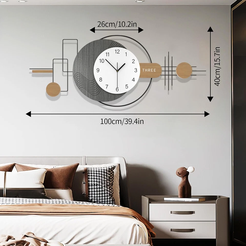 Moderno Grande Orologio Da Parete, Orologio Da Parete Creativo Moderno 3D Design - Immagine 2 di 4