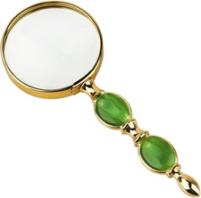 Handheld Magnifying Glass, 8X Magnifier Glass with Gold-Plated Frame - Elegant R