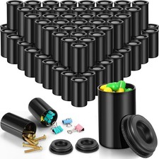 100 Pcs 35mm Film Canister with Lids Black Empty Plastic Storage Containers