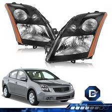For 2007 2008 2009 Nissan Sentra 2.0l Black Headlights Assembly Lamps 07-09 Pair For 2007 2008 2009 Nissan Sentra 2.0l Black Headlights Assembly Lamps 07-09 Pair