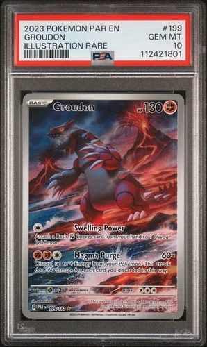 POKEMON GROUDON 2023 PARADOX RIFT #199 ILLUSTRATION RARE PSA 10