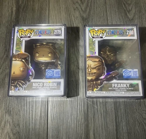 Funko Pop! One Piece - Nico Robin & Franky Bronze Statue w/ Protectors