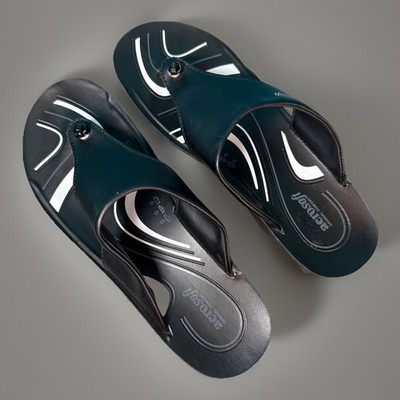 Aerosoft Thong Sandals Navy Blue/White Size 7.5 Womens Comfort Arch
