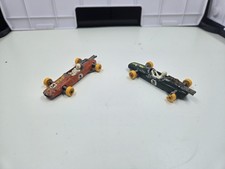 2 - Lesney Matchbox Toys No.19 Lotus Racing Cars Playworn Red And Green