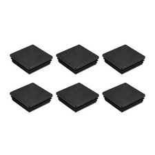 6Pcs Square Plastic Plugs 60x60mm PE Pipe Tubing End Caps for Tube Black