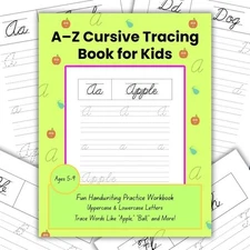 A–Z Cursive Tracing Book for Kids | Fun Handwriting Practice | Printable