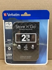 Verbatim 2TB Store 'n' Go Portable External Hard Drive Usb 3.0, 53195