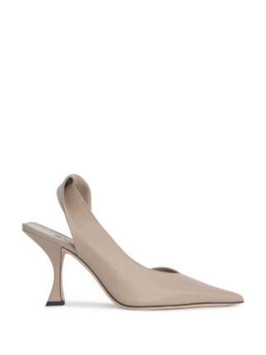 BY FAR Womens Beige Twisted Yasha Pointed Toe Flare Slip On Leather Slingback 41 - Picture 5 of 6