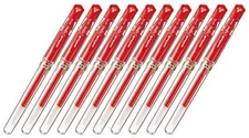 Uni ball Signo Capped Gel Ink Pen 10 Pack Bold 1.0mm Red Ink with Grip