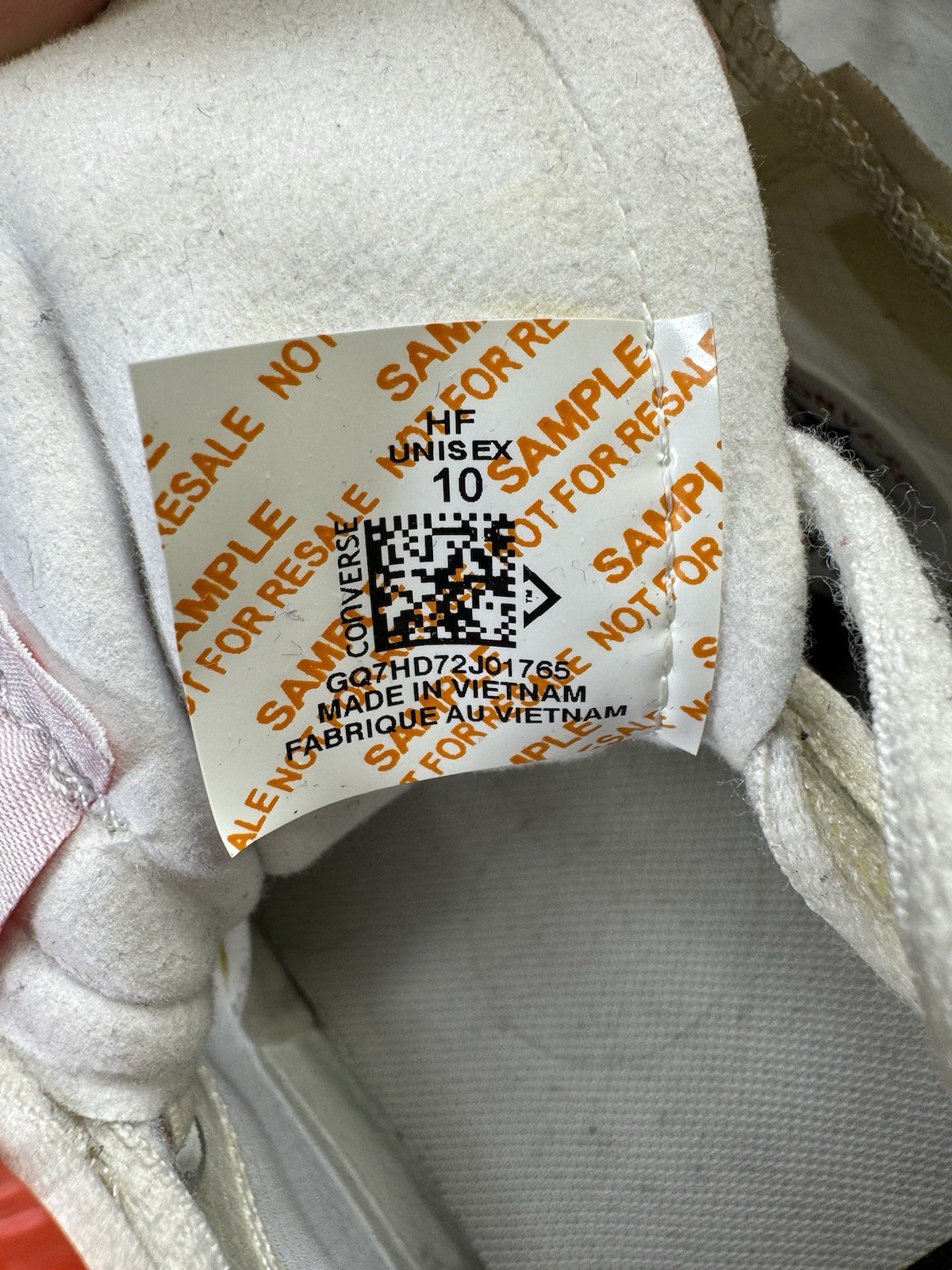 Converse Chuck Taylor All Star Hi x Off-White The Ten Size 10 Vulcanized SAMPLE image 7