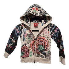 Oilily Kids Floral Birds Rooster Hoodie Jacket Girls Size 116 6 Years Cotton