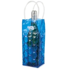 Bottle Bubble Freeze Wine Tote BLUE *Bottle NOT Included* NEW