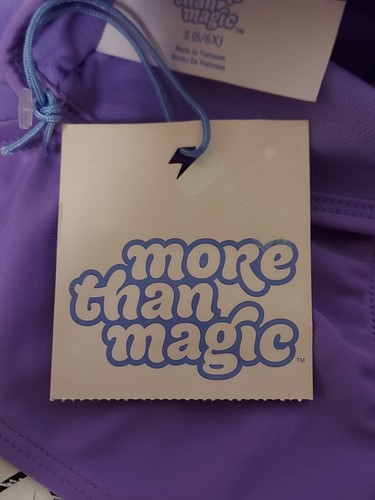 🥥 More than Magic Girls 2 piece Swim Suit Bikini Purple Sequins Size S(6/6X)🆕️ - Picture 5 of 7