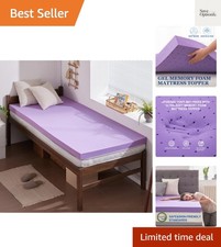 2 Inch Gel Memory Foam Mattress Topper Ventilated Soft Pressure Relieve Mattr...