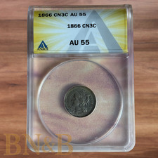 1866 3 Cent Nickel ANACS AU55