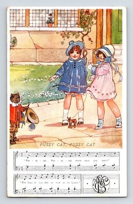 Kinder: Englische Kinderreime. 'Pussy Cat, Pussy Cat'. Posted 1928.