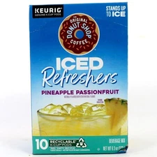 Donut Shop Iced Refreshers Pineapple Passionfruit Flavor 10 K-Cup Pods 3/25