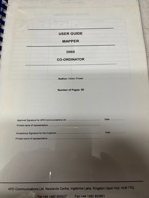 APD COMMUNICATIONS D065 CO-ORDINATOR BEDIENUNGSANLEITUNG MAPPER HANDBUCH
