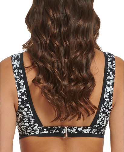 Tommy Hilfiger Women's Black Printed Mesh-Trimmed Bikini Bra Top, Size X-Small - Picture 2 of 4