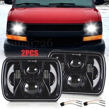 Brightest 2PC 7X6 LED Headlight Hi/Lo For Chevy Express Cargo Van 1500 2500 3500