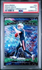 2024 PANINI PRIZM FIREWORKS GREEN WAVE #22 DRAKE MAYE PSA 10