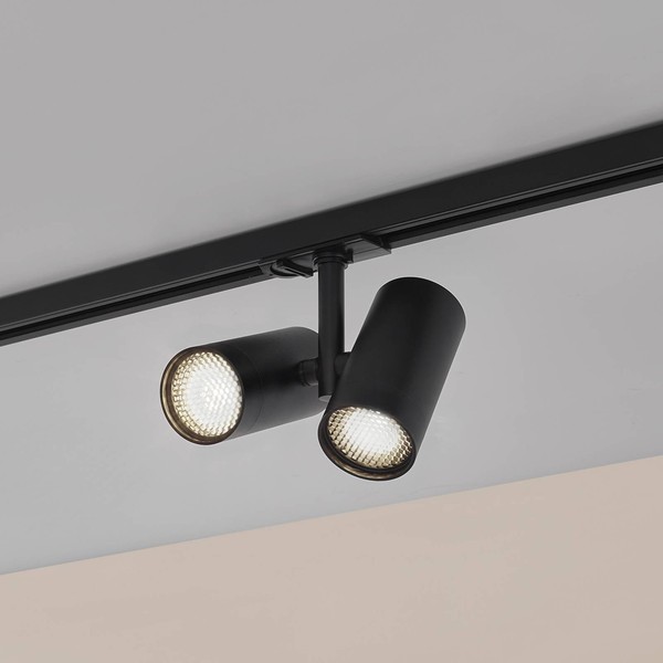 Lindby Stromschienenleuchte 'Linaro' (Modern) In Schwarz Aus Aluminium (2 Flammi-image
