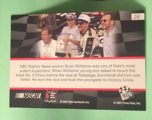 2007 Press Pass - Nascar #26 - Dale Earnhardt -Brian Williams & Son Victory Lane - Picture 2 of 2