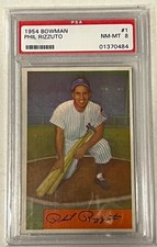 1954 Bowman #1 PHIL RIZZUTO HOF YANKEES PSA 8 NM-MT 