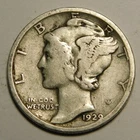 1929 P Mercury Dime 90% Silver VG-F  "Actual Coin Pictured -  Not Cleaned"