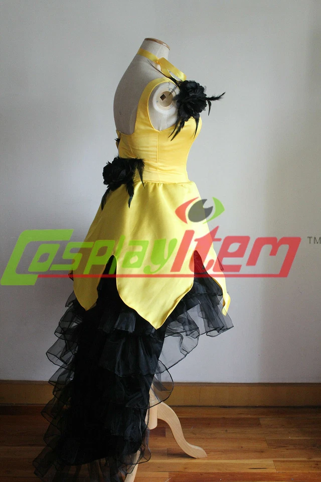  Vestido de Lujo para Niña Humana Versión Luna Juegos con disfraces Amarillo Negro Vestido Foto 4 de 4